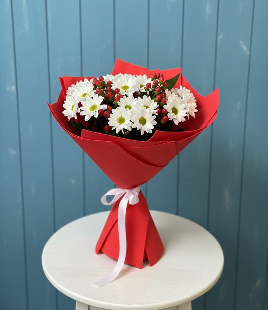 Букет цветов из: Хризантемы в Солнечногорске-7