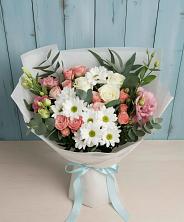 Букет цветов из:  Розы, Лизиантусы и Хризантемы в Солнечногорске-7