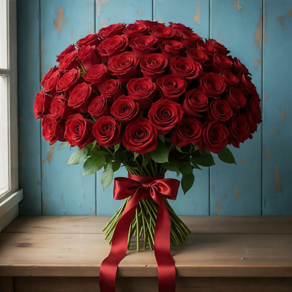 Букет Красные розы Блэк Меджик в Солнечногорске-7