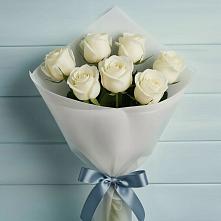 Букет 7 Белых роз Эдлесс Лав в Солнечногорске-7