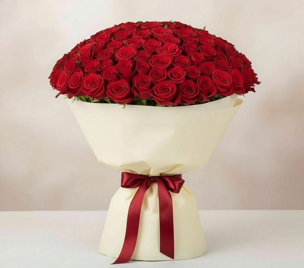 Букет 101 Красная роза Милано в Солнечногорске-7