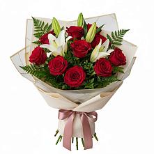 Букет цветов из:  Лилии и Розы в Солнечногорске-7