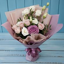 Букет цветов из:  Розы и Лизиантусы #REPLACE_PRED# Солнечногорске-7