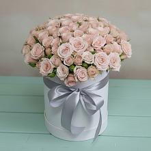 Цветочная композиция из Розы в шляпной коробке в Солнечногорске-7