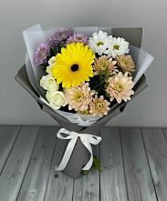 Букет цветов из:  Розы, Герберы и Хризантемы в Солнечногорске-7