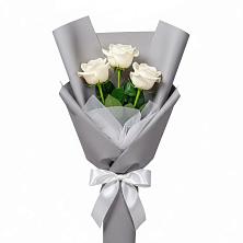 Букет 3 белые розы в Солнечногорске-7