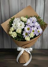 Букет цветов из:  Хризантемы и Розы в Солнечногорске-7