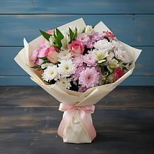 Букет цветов из:  Хризантемы, Альстромерии и Розы #REPLACE_PRED# Солнечногорске-7