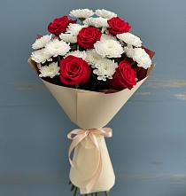 Букет цветов из:  Розы и Хризантемы в Солнечногорске-7