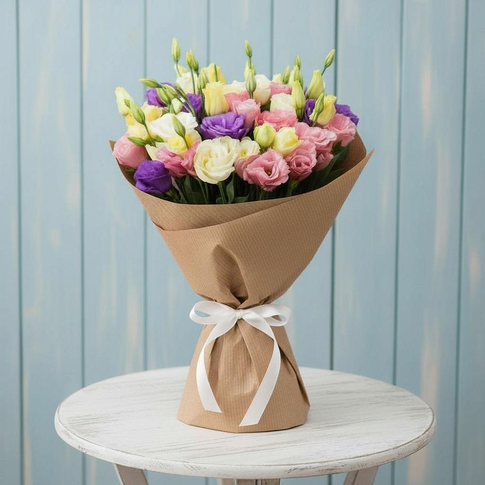 Букет цветов из: Лизиантусы в Солнечногорске-7