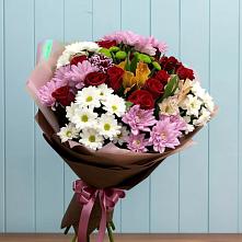 Букет цветов из:  Розы, Хризантемы и Альстромерии в Солнечногорске-7