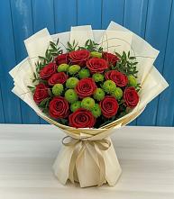 Букет цветов из:  Розы и Хризантемы в Солнечногорске-7