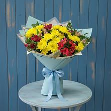 Букет цветов из:  Альстромерии и Хризантемы в Солнечногорске-7